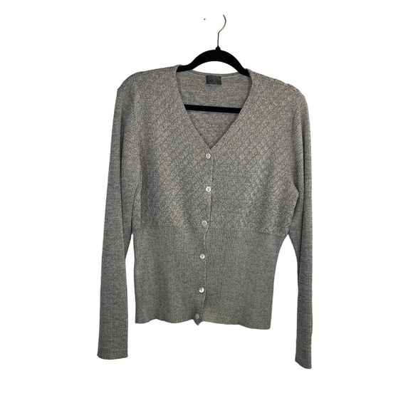 Enigma Italy Vintage Cardigan Wool Blend Metallic Accent Size Large - Picture 8 of 8